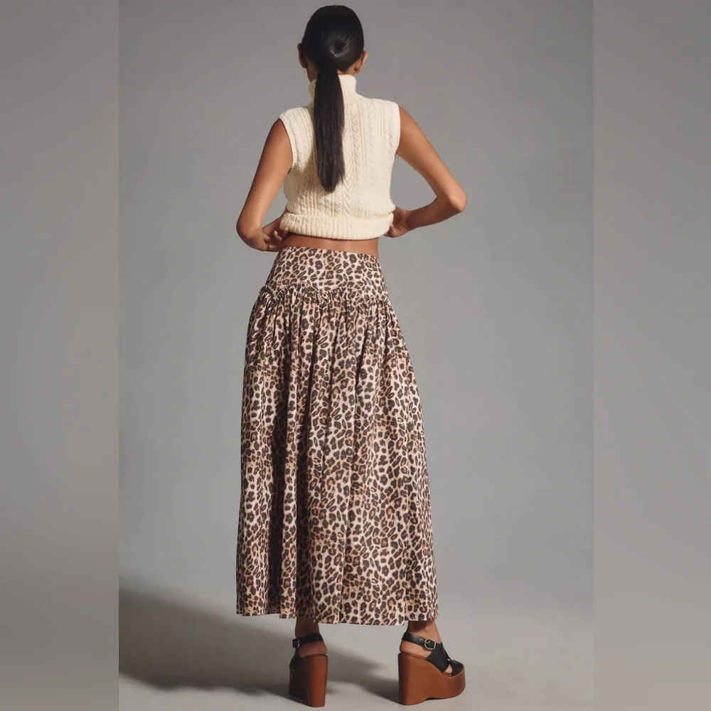 NWT! Anthropologie Mare Mare x Anthropologie Basque-Waist Maxi Skirt 🛼🦉 - Picture 3 of 11